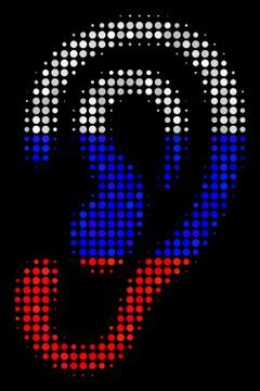 Halftone Russian Ear Icon イラスト素材