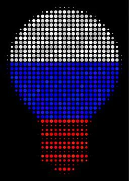 Halftone Russian Electric Bulb Icon イラスト素材
