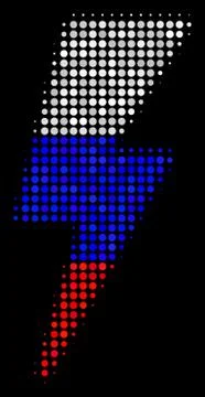 Halftone Russian Electric Strike Icon Stock Illustration