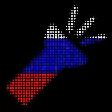 Halftone Russian Electric Torch Light Icon 스톡 일러스트