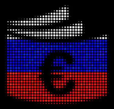 Halftone Russian Euro Checkbook Icon Illustrazione stock