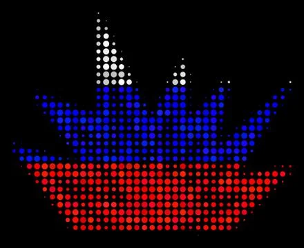 Halftone Russian Explosion Boom Icon Stock Illustration