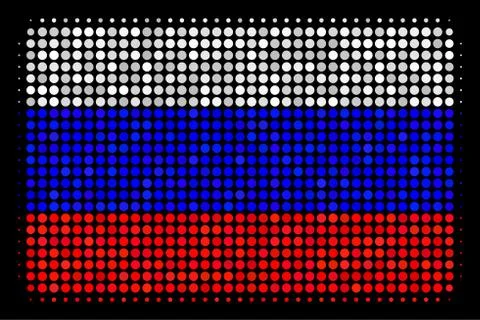 Halftone Russian Filled Rectangle Icon Illustrazione stock