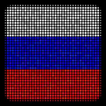 Halftone Russian Filled Square Icon Illustrazione stock