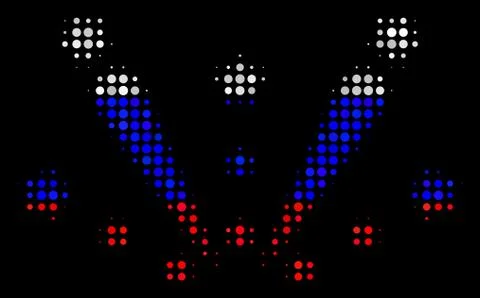 Halftone Russian Fireworks Explosion Icon Illustrazione stock