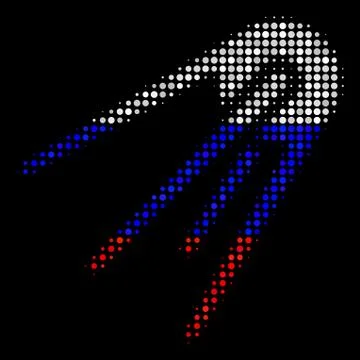 Halftone Russian First Satellite Icon Illustrazione stock