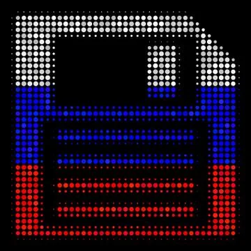 Halftone Russian Floppy Disk Icon Stock Illustration
