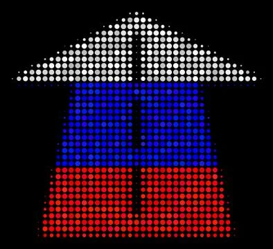 Halftone Russian Future Road Icon Stock Illustration