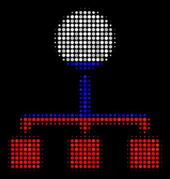 Halftone Russian Hierarchy Icon Stock Illustration