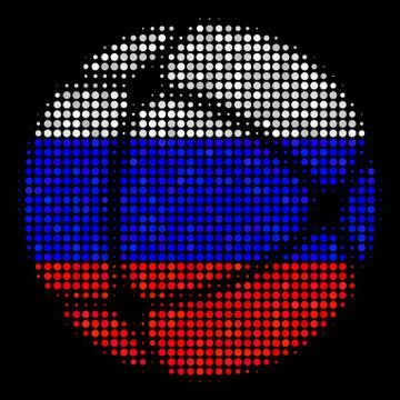 Halftone Russian Internet Icon Stock Illustration