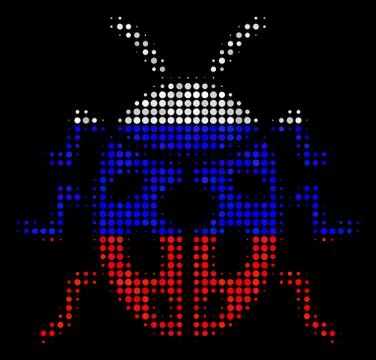 Halftone Russian Ladybird Bug Icon Stock Illustration