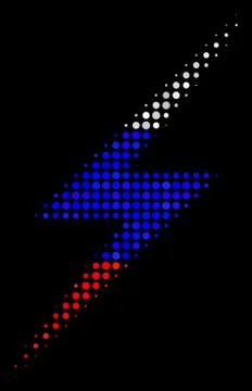 Halftone Russian Lightning Icon Stock Illustration