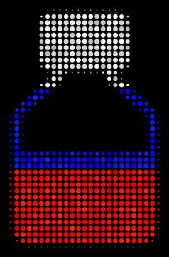 Halftone Russian Liquid Bottle Icon Stock Illustration