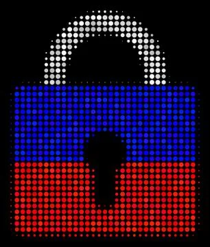 Halftone Russian Lock Icon イラスト素材