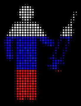 Halftone Russian Medic Icon Illustrazione stock