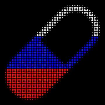 Halftone Russian Medication Granule Icon Stock Illustration