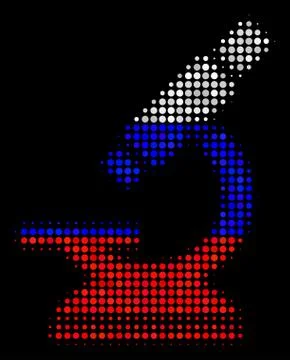 Halftone Russian Microscope Icon Illustrazione stock