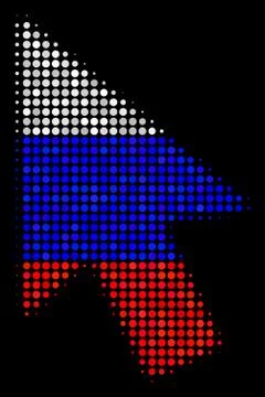 Halftone Russian Mouse Cursor Icon Illustrazione stock
