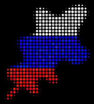 Halftone Russian Oak Leaf Icon Stock Illustration
