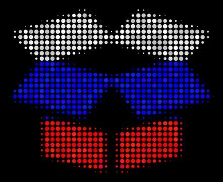Halftone Russian Open Box Icon Illustrazione stock