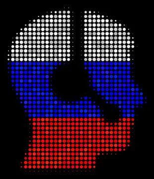 Halftone Russian Operator Icon Stock Illustration