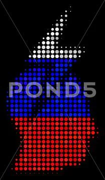 Halftone Russian Person Stress Strike Icon Stock Illustrationen