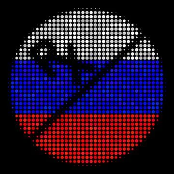 Halftone Russian Pharmacy Tablet Icon Stock Illustration