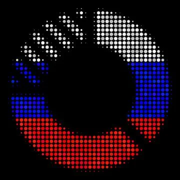 Halftone Russian Pie Chart Icon Stock Illustration