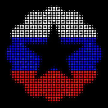 Halftone Russian Quality Icon イラスト素材