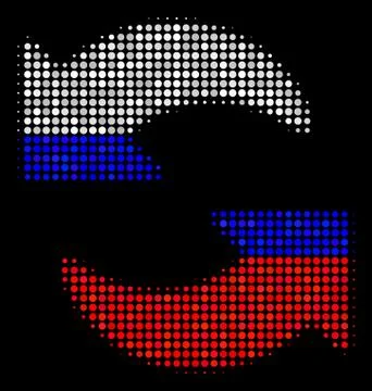 Halftone Russian Refresh Icon Stock Illustration