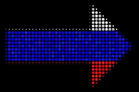 Halftone Russian Right Arrow Icon 库存插图