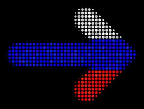 Halftone Russian Right Arrow Icon 스톡 일러스트