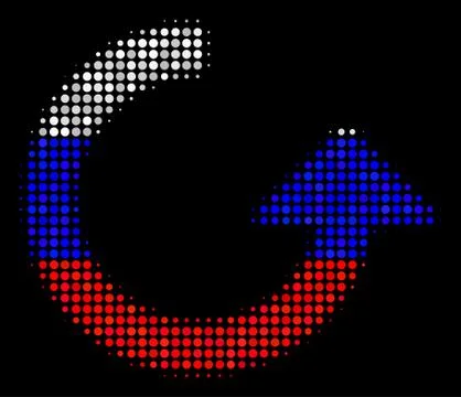 Halftone Russian Rotate Icon Stock Illustration