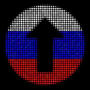 Halftone Russian Rounded Arrow Icon Stock Illustration