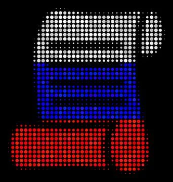 Halftone Russian Script Roll Icon 스톡 일러스트