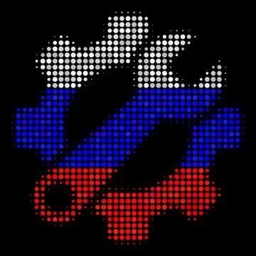 Halftone Russian Service Tools Icon 스톡 일러스트