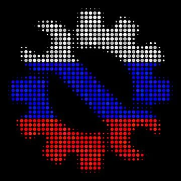 Halftone Russian Service Tools Icon Stock Illustration