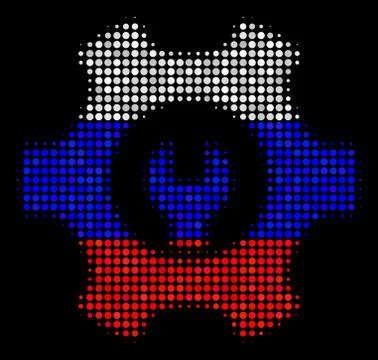 Halftone Russian Service Tools Icon 스톡 일러스트