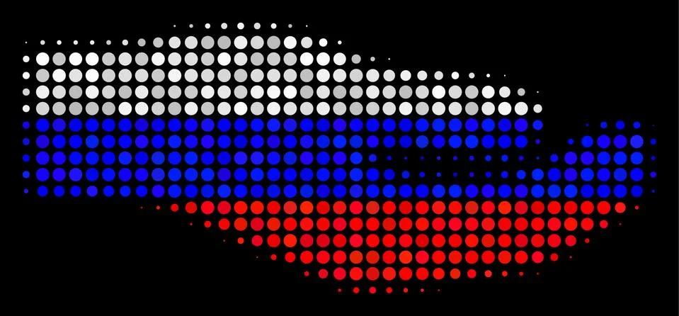 Halftone Russian Share Hand Icon Stock Illustration