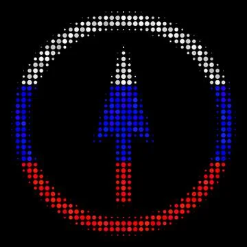 Halftone Russian Sharp Rounded Arrow Icon イラスト素材