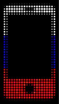Halftone Russian Smartphone Icon Stock Illustration
