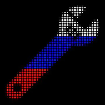 Halftone Russian Spanner Icon Stock Illustration