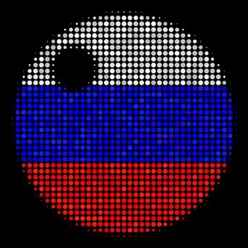 Halftone Russian Sphere Icon Illustrazione stock