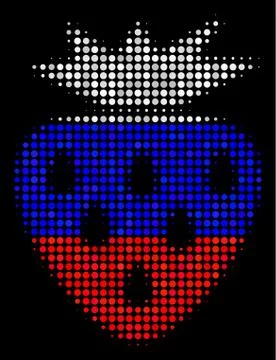 Halftone Russian Strawberry Icon Stock Illustration