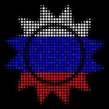 Halftone Russian Sun Icon Stock Illustration