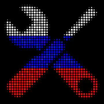 Halftone Russian Tools Icon 스톡 일러스트