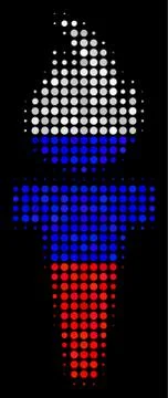 Halftone Russian Torch Fire Icon イラスト素材