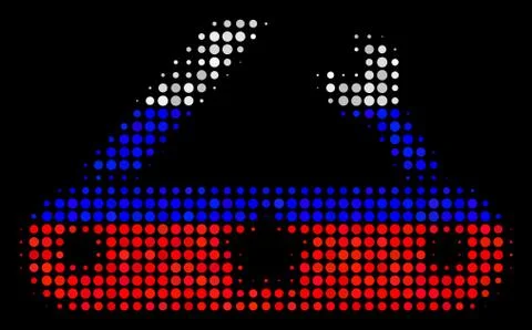 Halftone Russian Universal Multitool Knife Icon Stock Illustration