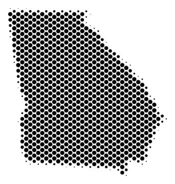 Halftone Schematic American State Georgia Map 库存插图