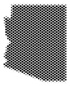 Halftone Schematic Arizona State Map 库存插图